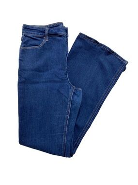 Old Navy High Rise Flare Jeans Women’s 10 Dark Navy Blue Denim